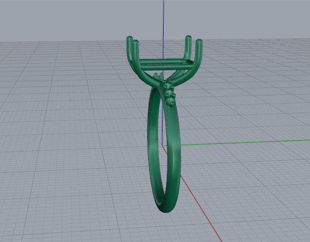 Solitaire emerald ring Model 7567 3D print model_3