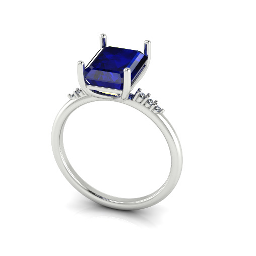 Solitaire emerald ring Model 7567 3D print model_1