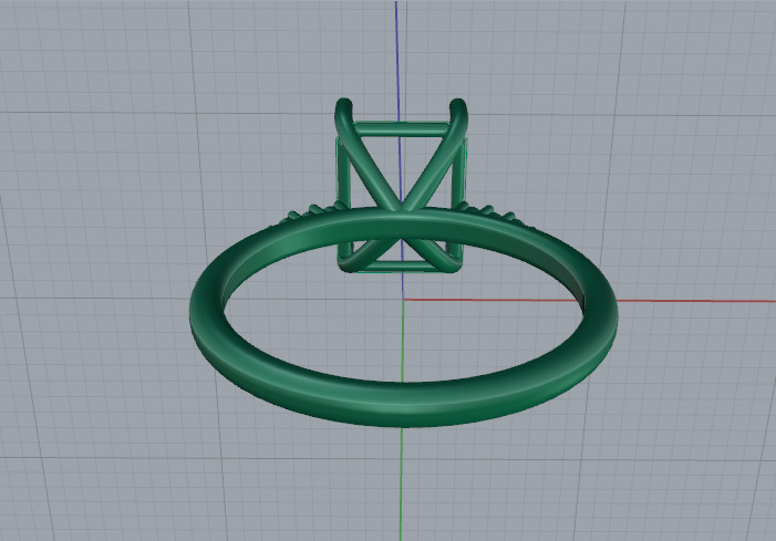 Solitaire emerald ring Model 7567 3D print model_4