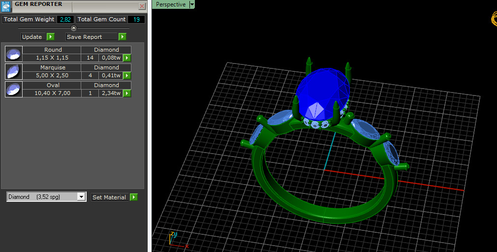 Solitaire oval ring Model 7562 3D print model_7