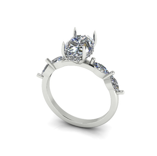 Solitaire oval ring Model 7562 3D print model_1