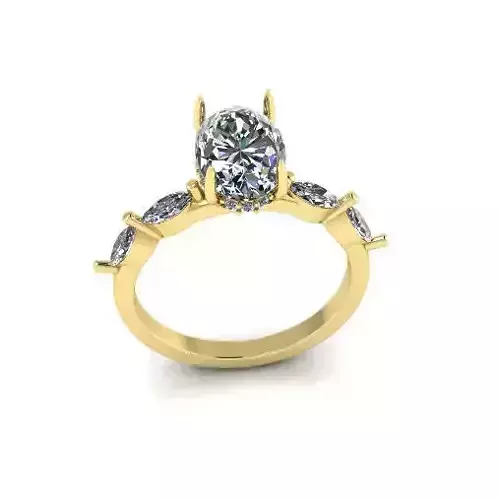 Solitaire oval ring Model 7562