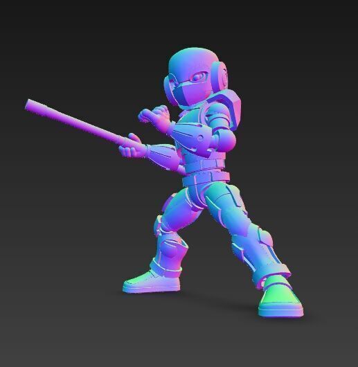 Articulated and Poseable 3D Printed Action Figure 3D model_9