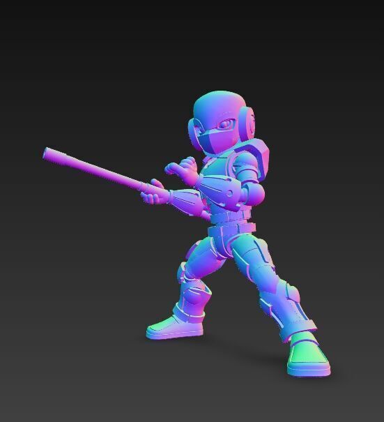 Articulated and Poseable 3D Printed Action Figure 3D model_12