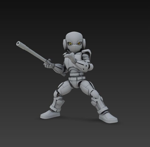 Articulated and Poseable 3D Printed Action Figure 3D model_1