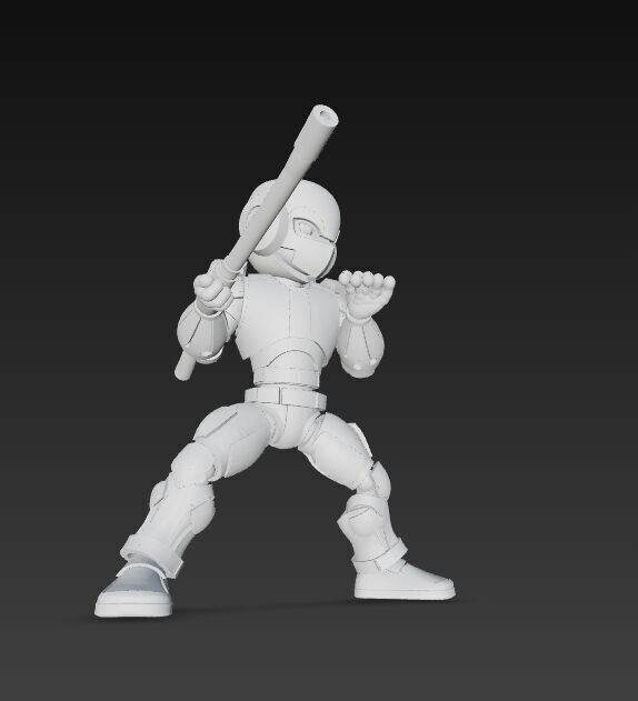 Articulated and Poseable 3D Printed Action Figure 3D model_16