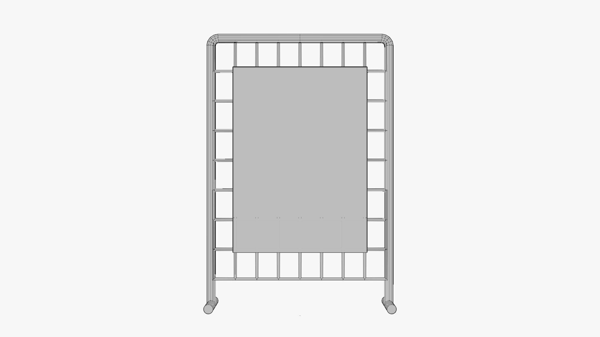 Basic Wire Display Stand - Geometry Only No Textures 3D model_5