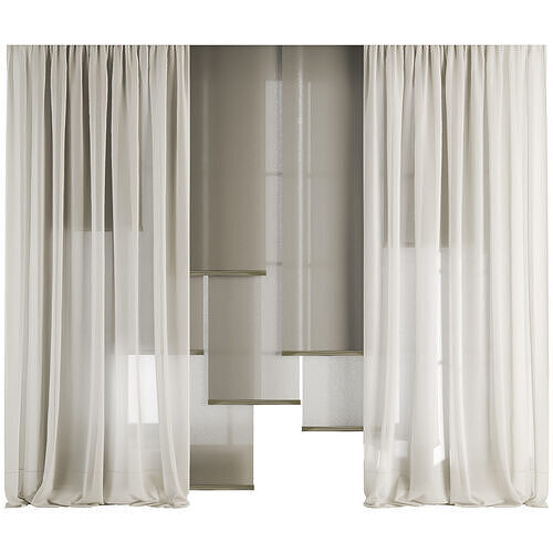 Silk and Cotton Curtain Low-poly 3D model