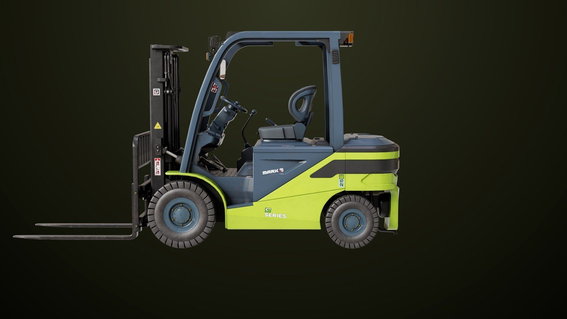 Forklift Truck03 Green All PBR Unity UE Textures Low-poly 3D model_1