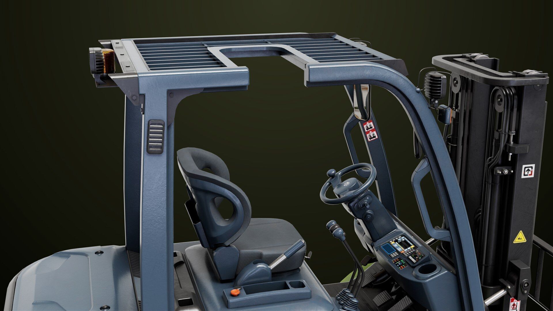 Forklift Truck03 Green All PBR Unity UE Textures Low-poly 3D model_25