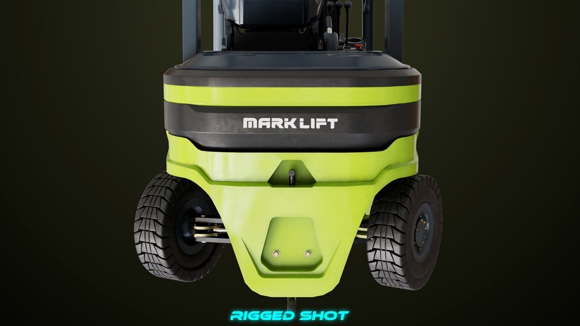 Forklift Truck03 Green All PBR Unity UE Textures Low-poly 3D model_11