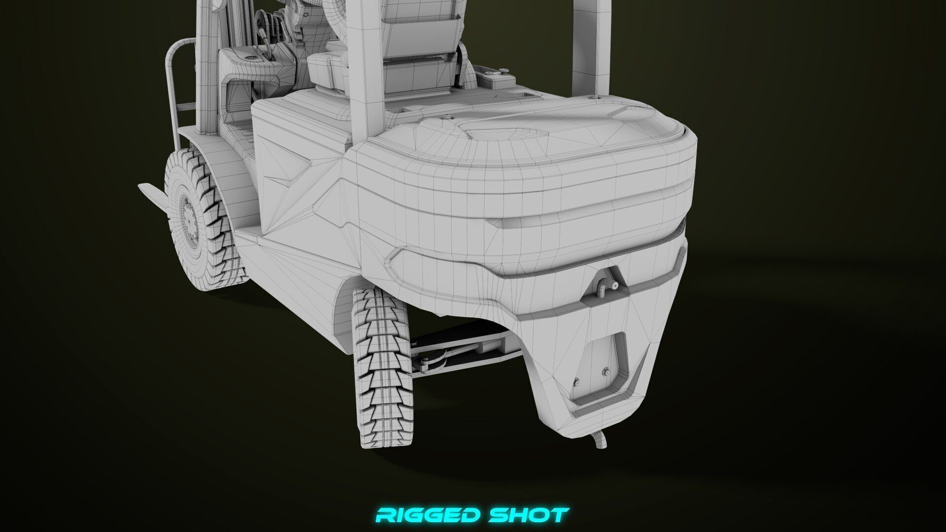 Forklift Truck03 Green All PBR Unity UE Textures Low-poly 3D model_52