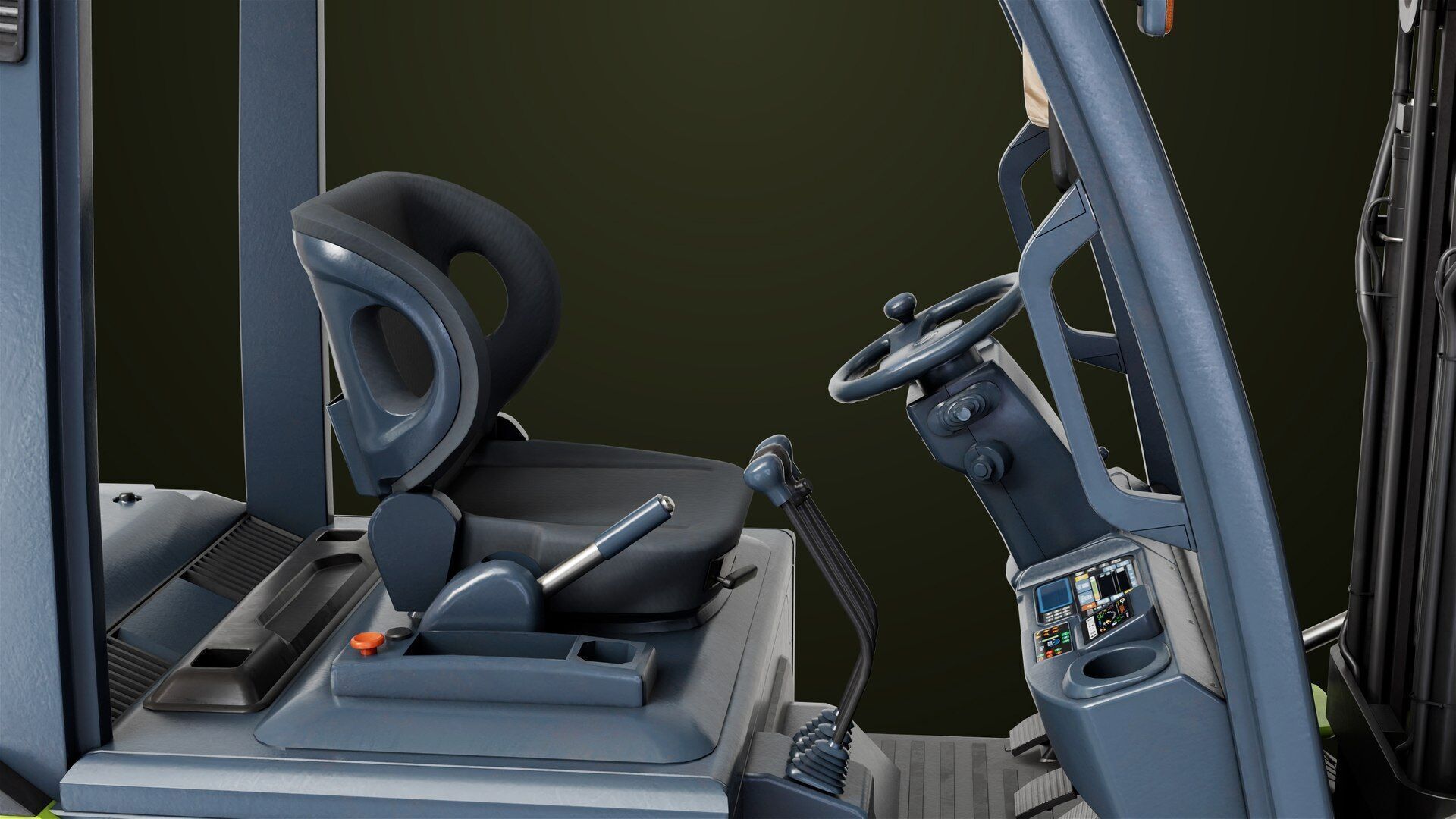 Forklift Truck03 Green All PBR Unity UE Textures Low-poly 3D model_18