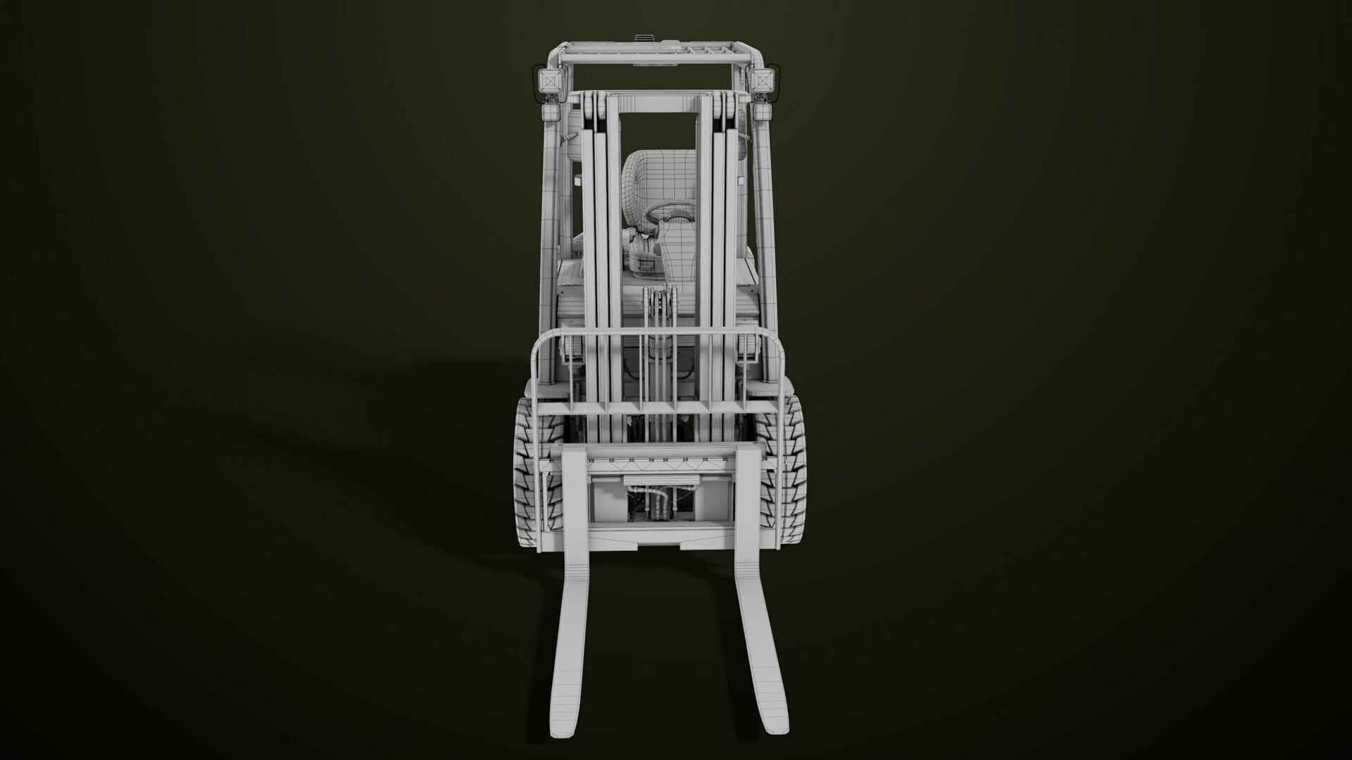 Forklift Truck03 Green All PBR Unity UE Textures Low-poly 3D model_33