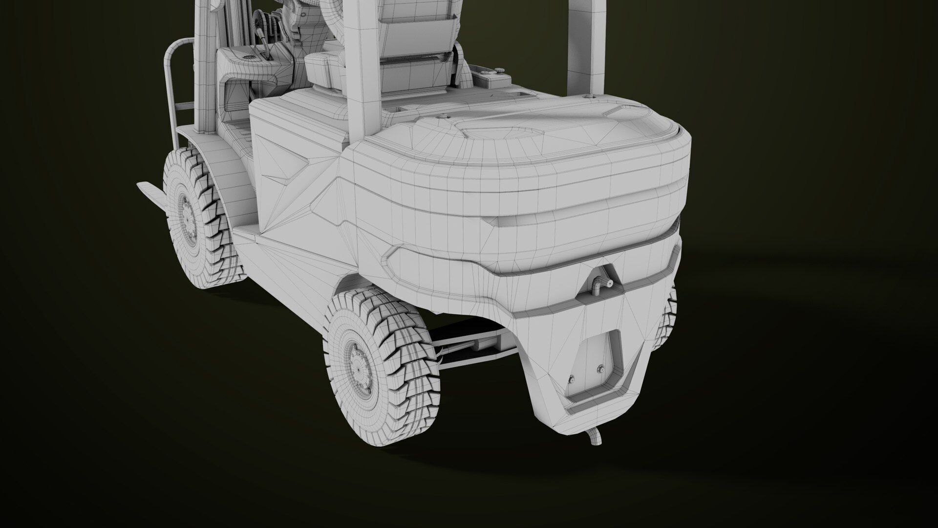 Forklift Truck03 Green All PBR Unity UE Textures Low-poly 3D model_49