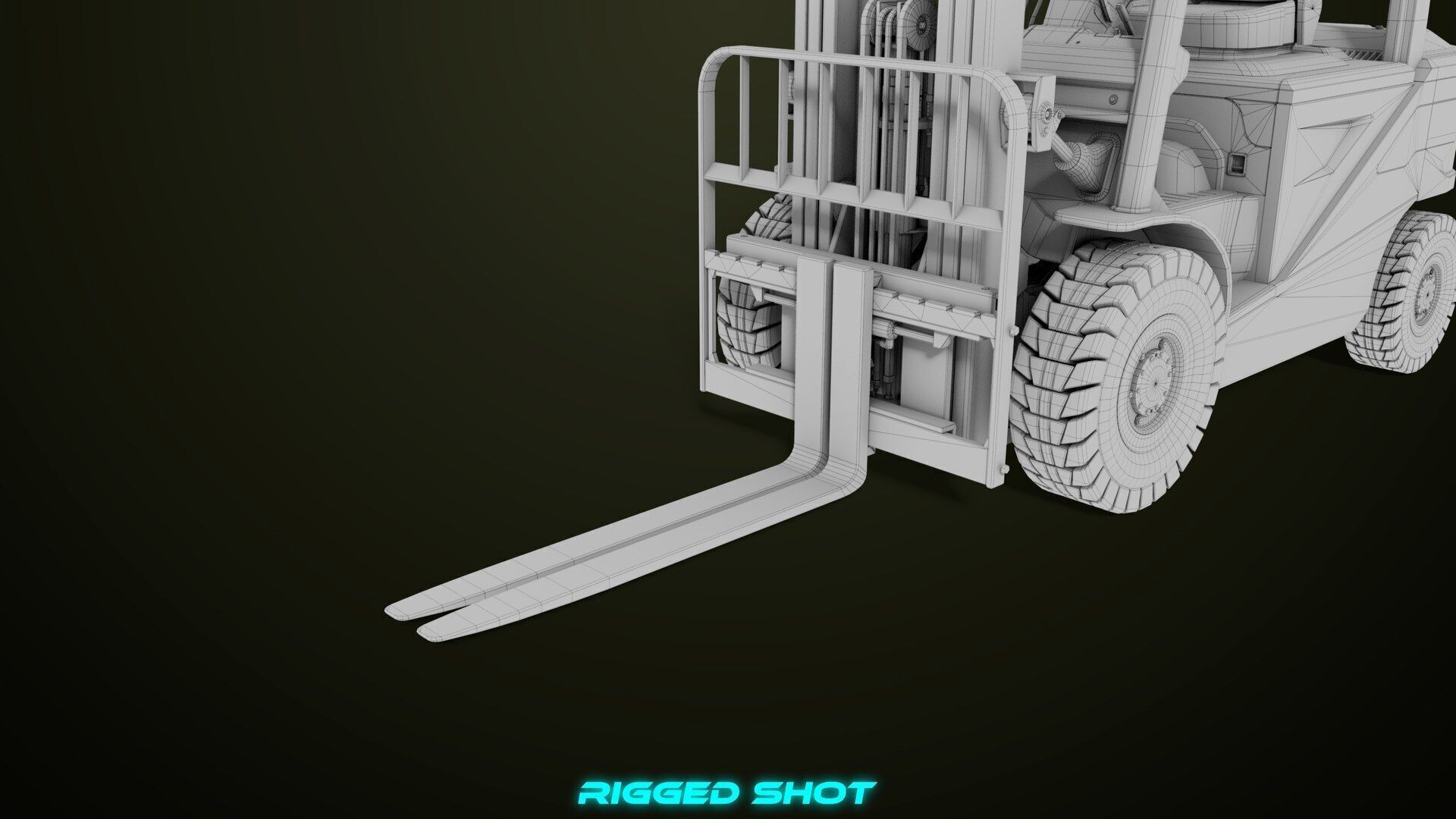 Forklift Truck03 Green All PBR Unity UE Textures Low-poly 3D model_36