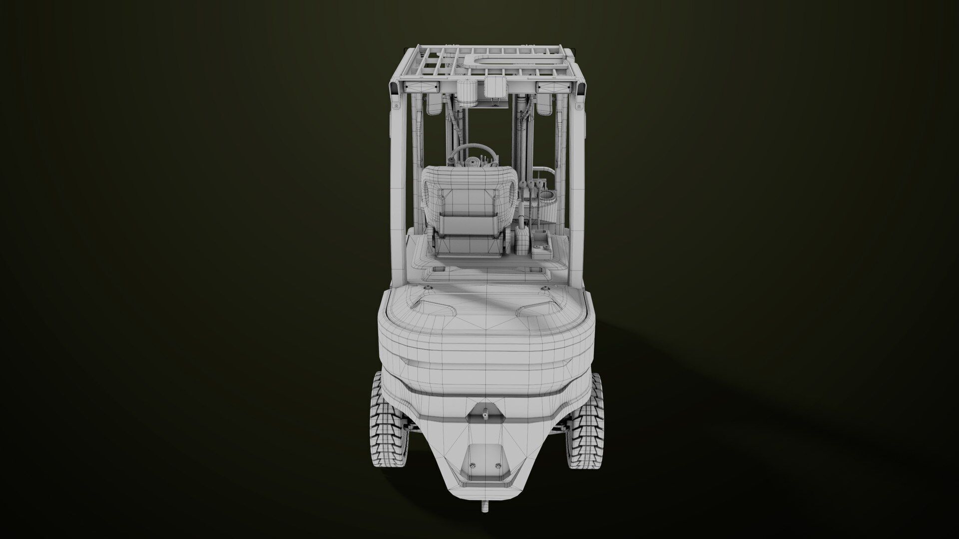 Forklift Truck03 Green All PBR Unity UE Textures Low-poly 3D model_35