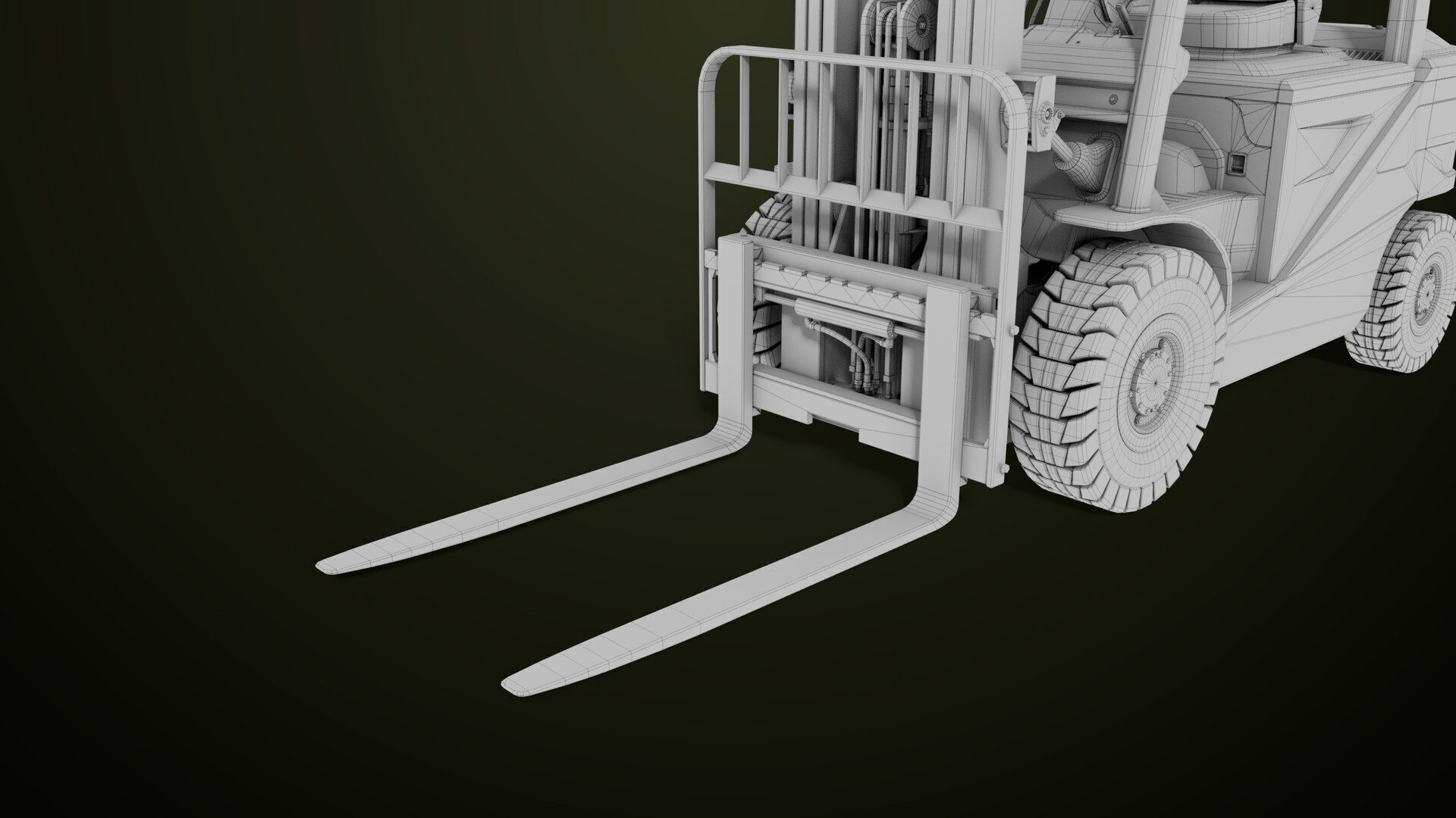 Forklift Truck03 Green All PBR Unity UE Textures Low-poly 3D model_46