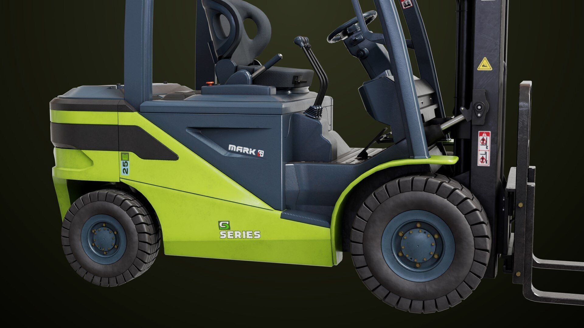 Forklift Truck03 Green All PBR Unity UE Textures Low-poly 3D model_24