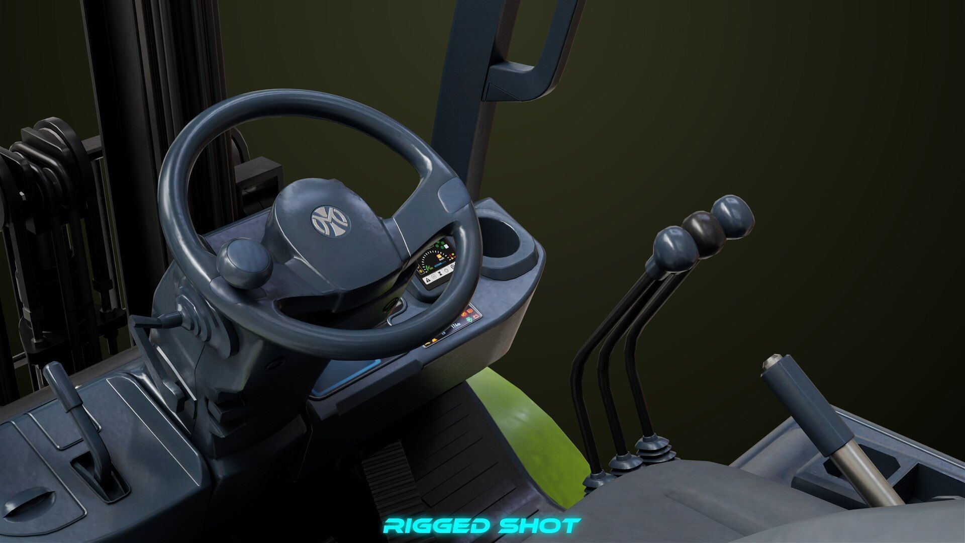 Forklift Truck03 Green All PBR Unity UE Textures Low-poly 3D model_31