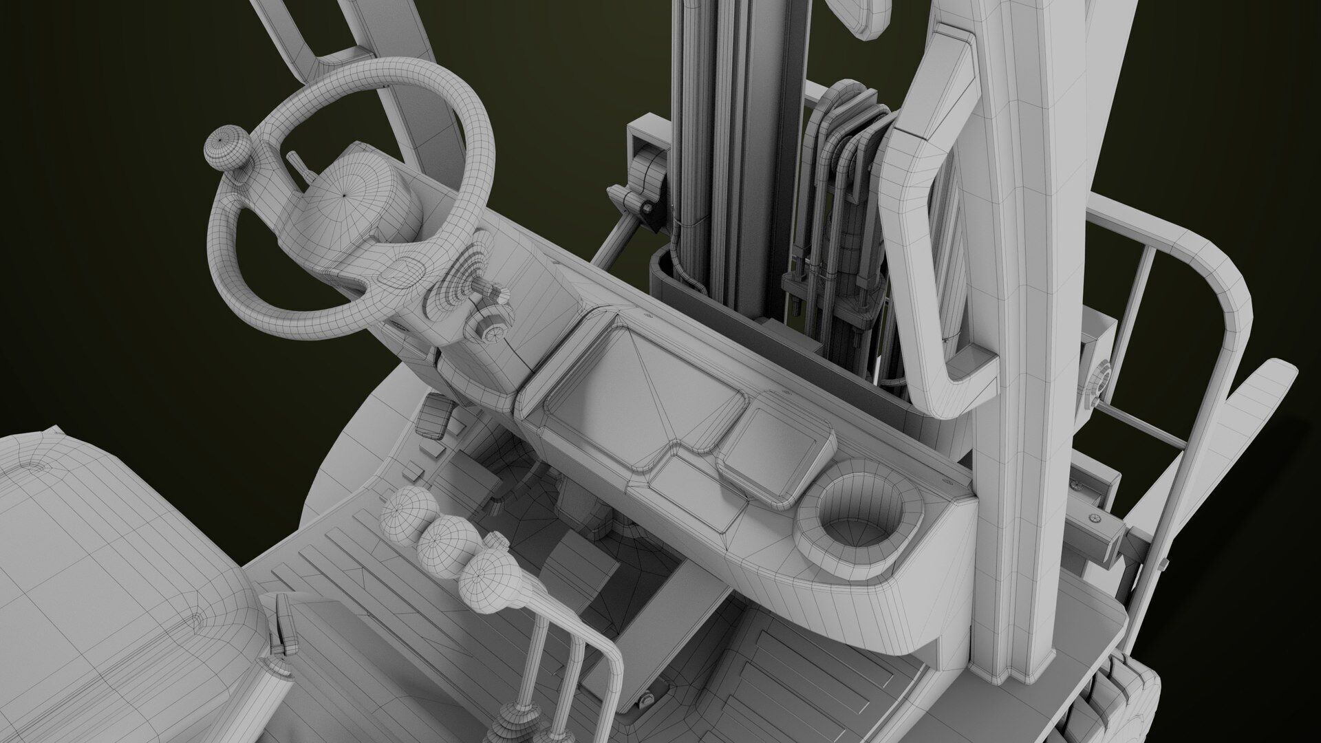 Forklift Truck03 Green All PBR Unity UE Textures Low-poly 3D model_47