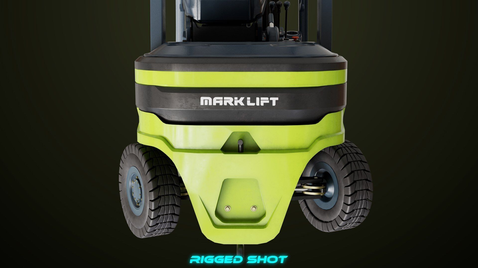 Forklift Truck03 Green All PBR Unity UE Textures Low-poly 3D model_29