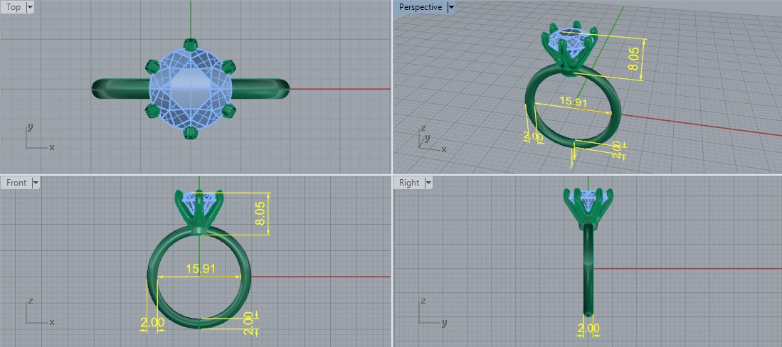 Solitaire ring Model 7611 3D print model_5