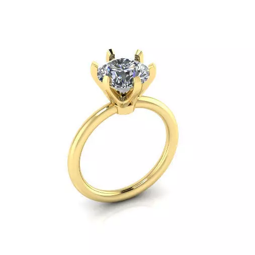 Solitaire ring Model 7611 3D print model_0