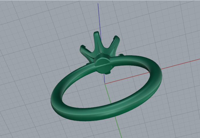 Solitaire ring Model 7611 3D print model_4