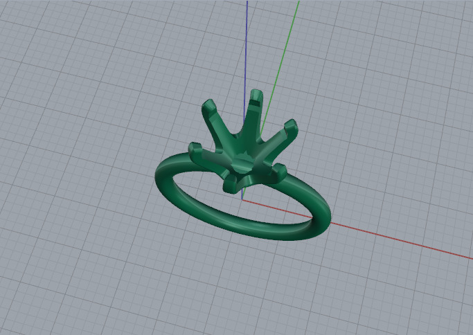 Solitaire ring Model 7611 3D print model_2