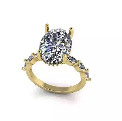 Solitaire oval ring Model 7602