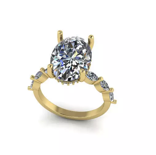 Solitaire oval ring Model 7602 3D print model