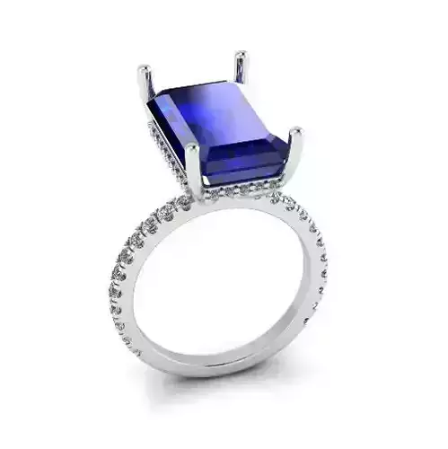 Solitaire emerald ring Model 7600 3D print model
