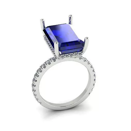 Solitaire emerald ring Model 7600 3D print model