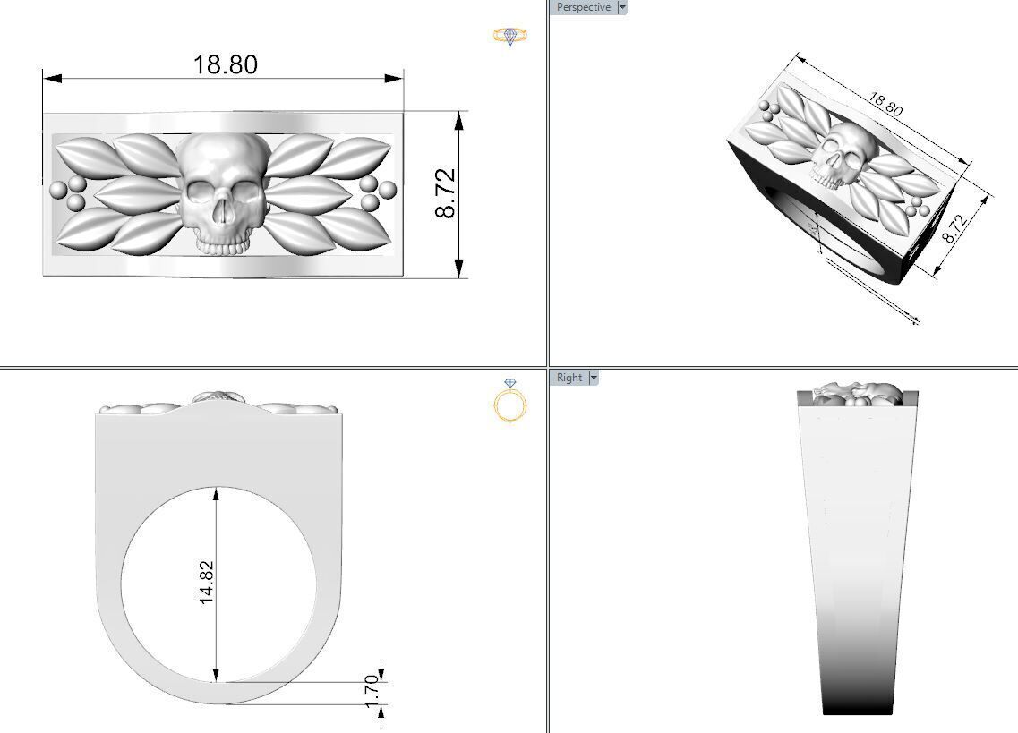 skull-ring 3D print model_1