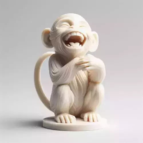 544  Laughing Monkey  3D Printed Full Figure Statue 3D print model