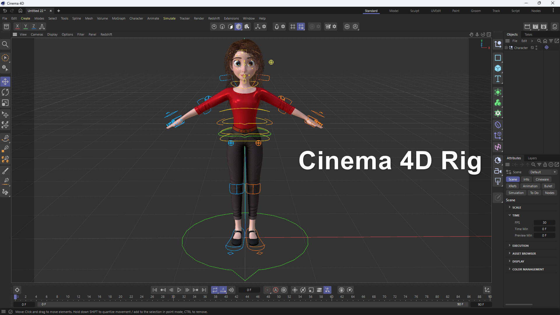3D Stylized Cartoon Girl Full Body and Facial Rigged Character Low-poly 3D model_12