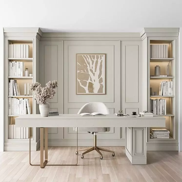 Classic Office Furniture 3D model_0