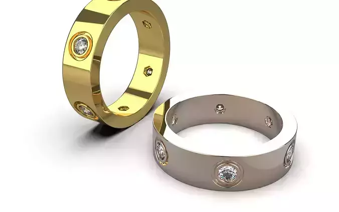 Cartier Love rings 3D print model