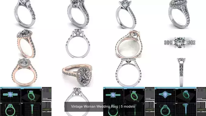 Vintage Woman Wedding Ring 3D Model Collection