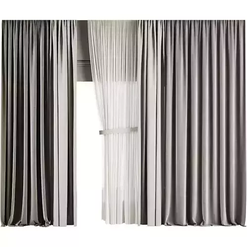 Silk and Cotton Curtain Low-poly 3D model