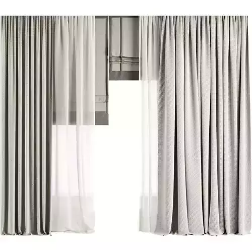 Silk and Cotton Curtain  Low-poly 3D model