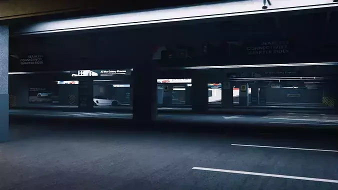Underground Parking Lot  3D Environment Without Car 3D model 4