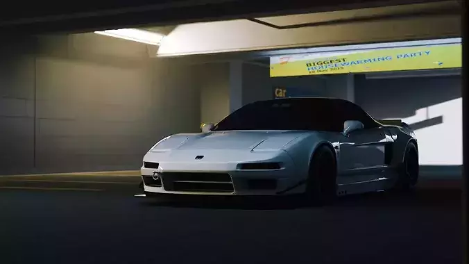 Underground Parking Lot  3D Environment Without Car 3D model 7