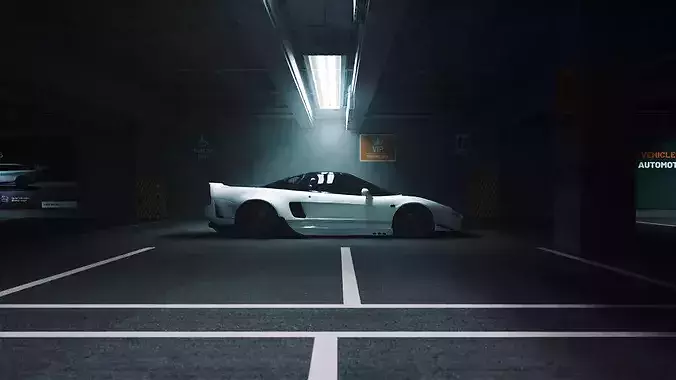 Underground Parking Lot  3D Environment Without Car 3D model 2