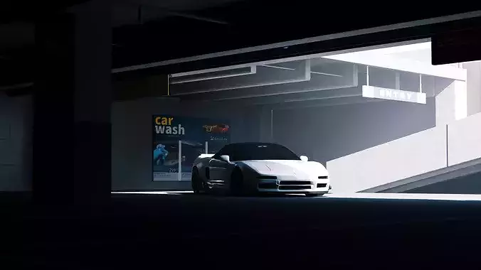 Underground Parking Lot  3D Environment Without Car 3D model 6