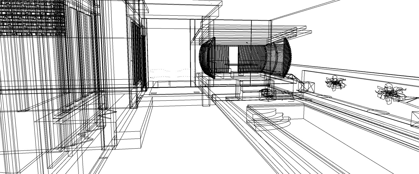 Modern Two-Story House Design with Private Swimming Pool 3D print model_26
