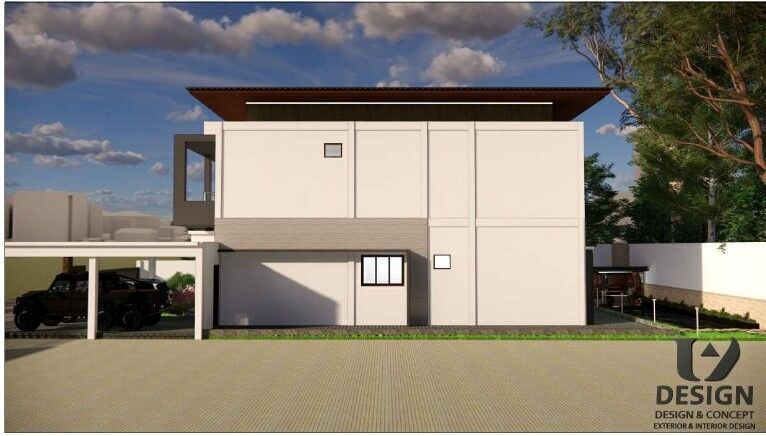 Modern Two-Story House Design with Private Swimming Pool 3D print model_11