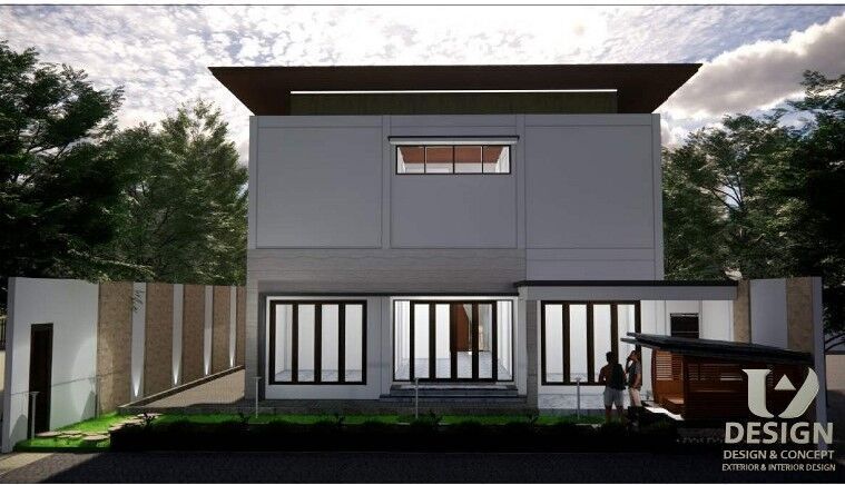 Modern Two-Story House Design with Private Swimming Pool 3D print model_8