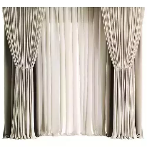 Silk and Cotton Curtain Low-poly 3D model